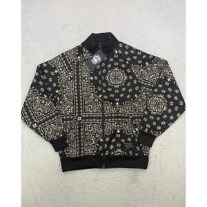 Crooks and Castles Jacket Mens‎ 2XL Track Black Paisley Design AOP Streetwear
